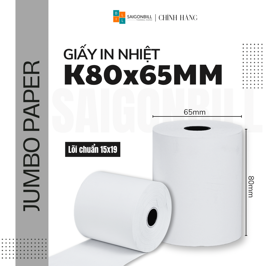 50 CUỘN - GIẤY K80x65 (JUMBO)